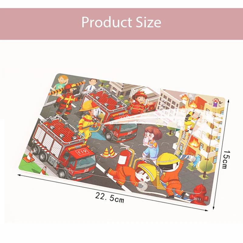 Economy 30piece Montessori 3D Puzzle Cartoon Animal Wooden Jigsaw Puzzle Board Game Educational Toys For Children Gifts