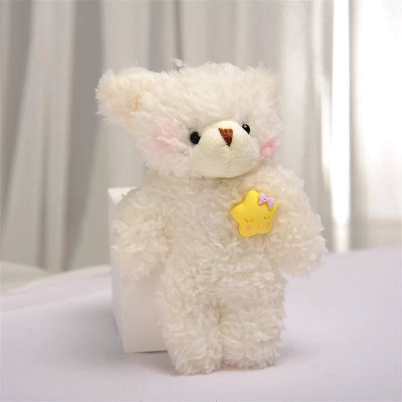 10cm Teddy Bear Plush Toys Cute Cartoon Animal Bear Stuffed Doll Key Chain Pendant Children Small Keychain Girls Gifts Wholesale