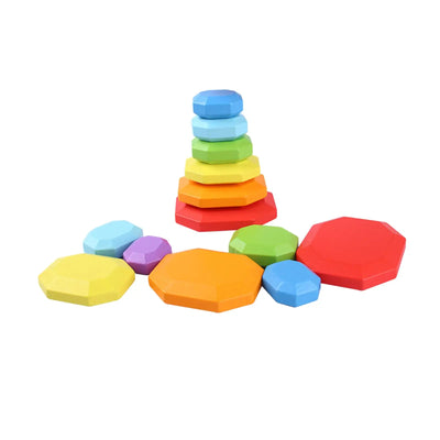 7 Pieces Wood Balancing Stacking Stone Stacking Game for Girls Holiday Gifts