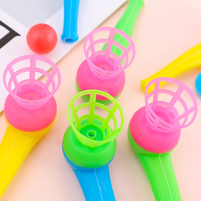 2/4/8Pcs Plastic Pipe Blowing Ball Toys For Kids Outdoor Sports Games Balance Training Learning Toys Children Funny Gifts